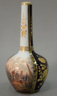 Appraisal: Dresden porcelain bottle shaped vase with painted ship harbor and