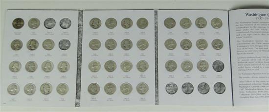 Appraisal: Harris Folder of Silver Washington Quarters Early series dates -