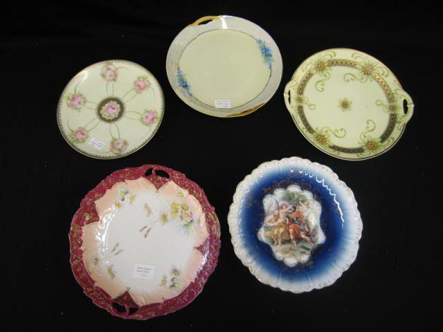 Appraisal: Porcelain Plate Cake Plates including KPM handpainted floral more