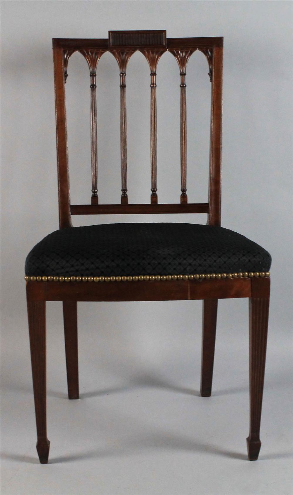 Appraisal: FEDERAL STYLE NEW YORK CARVED MAHOGANY SIDE CHAIR SCHOOL OF