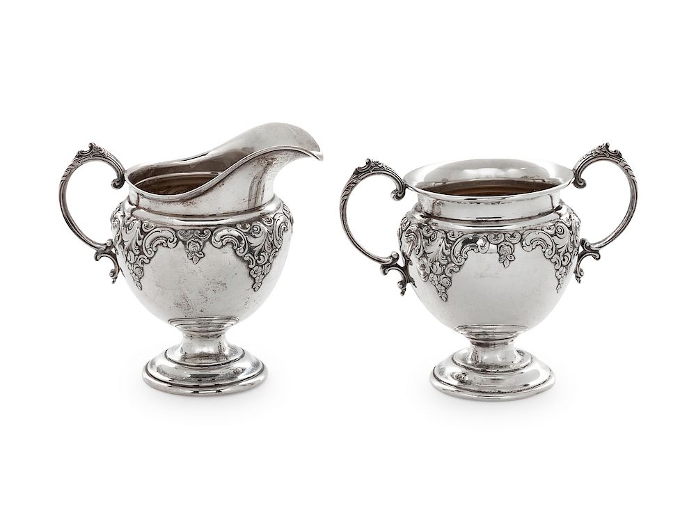 Appraisal: An American Silver Creamer and Sugar Set R Wallace Sons