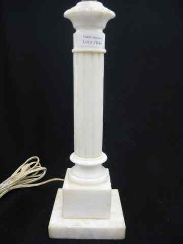 Appraisal: Carved Marble Table Lamp classicalcolumn shape '' body