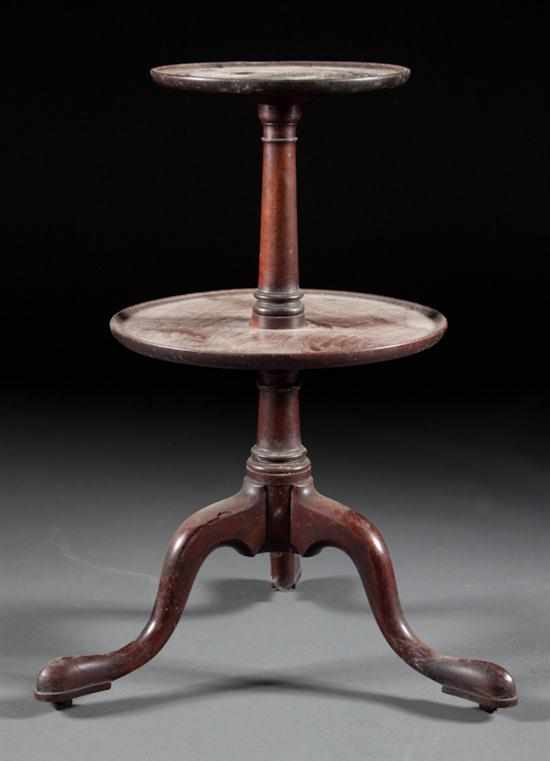 Appraisal: George III mahogany two-tier dumbwaiter circa in H in Diam