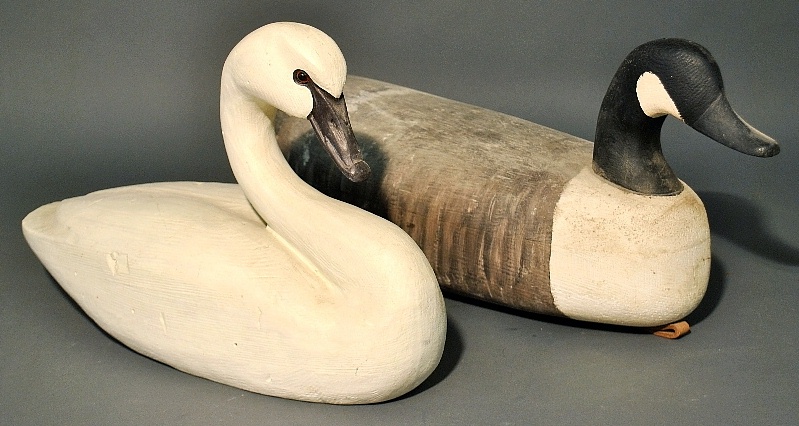 Appraisal: - Carved and paint decorated life-size Canadian goose decoy signed