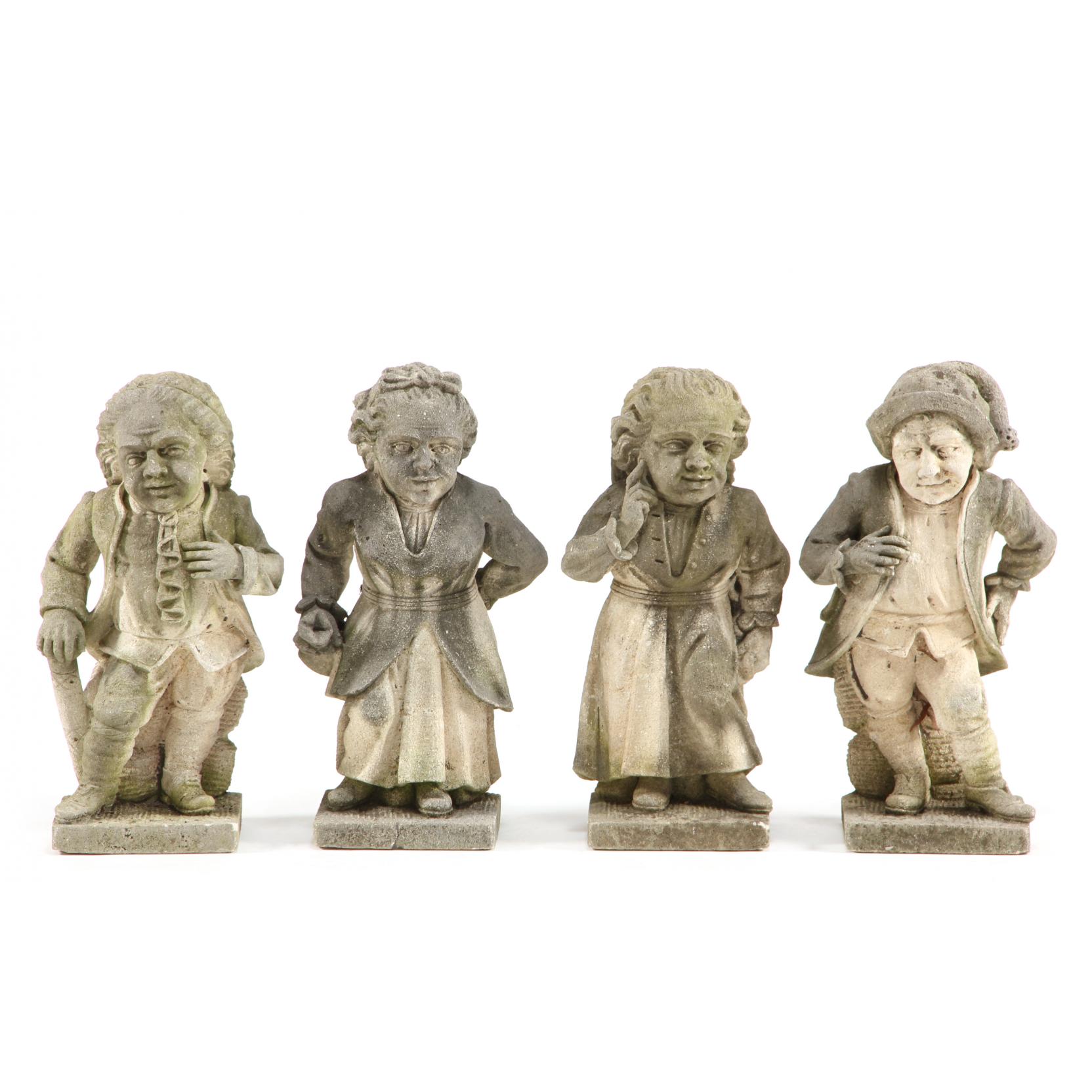 Appraisal: Set of Four Carved Cast Stone Italian Dwarves late th