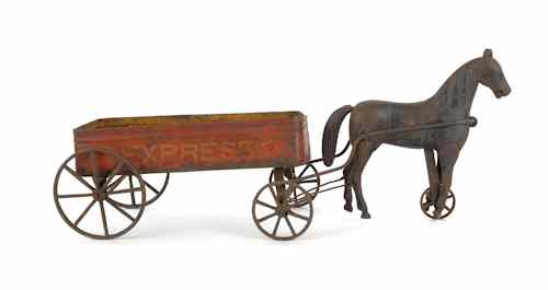 Appraisal: Ives cast iron walking horse pull toy th c with