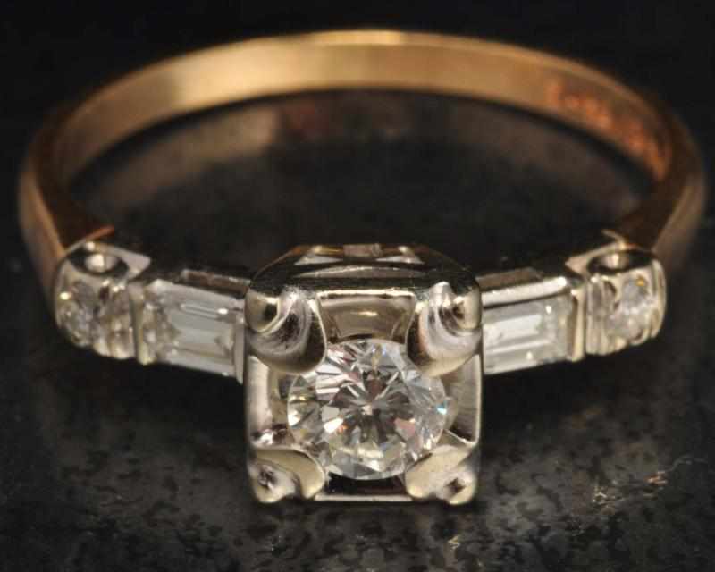 Appraisal: K Y Gold Platinum Diamond Ring Description Diamonds ct center