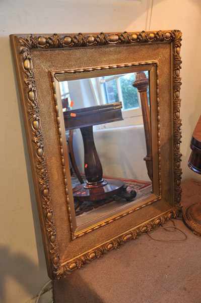 Appraisal: A RECTANGULAR GILT FRAMED WALL MIRROR