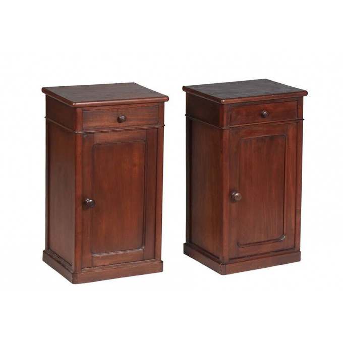 Appraisal: Pair of French Provincial Louis Philippe Carved Walnut Nightstands th