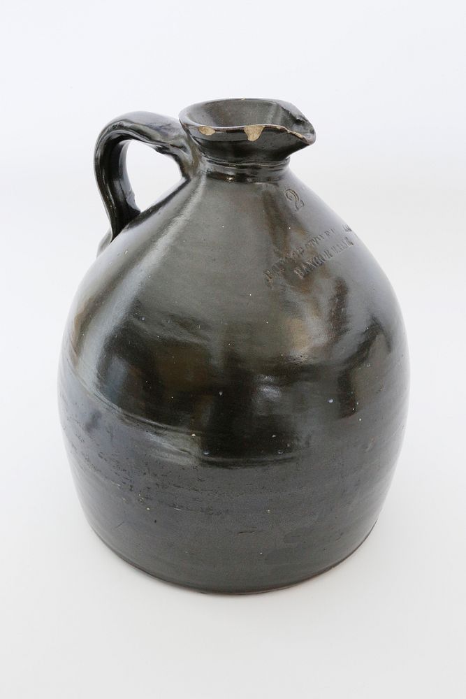 Appraisal: Bangor Stoneware Co Gallon Ceramic Glazed Jug th Century Bangor