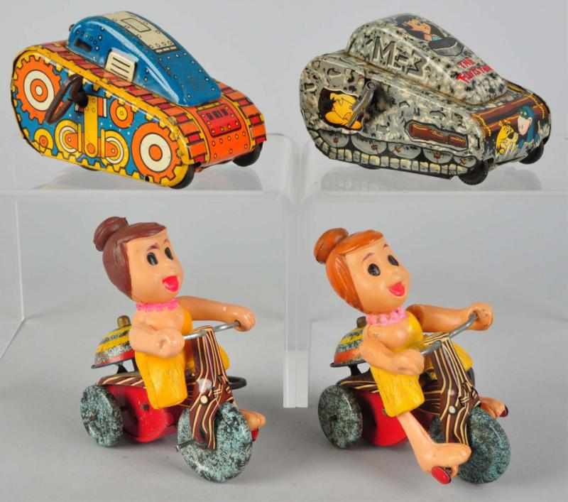 Appraisal: Lot of Celluloid Tin Marx Flintstone Toys Includes two Wilma