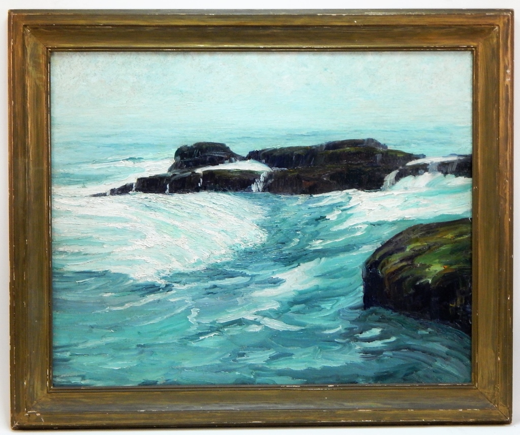 Appraisal: THEOPHILE SCHNEIDER IMPRESSIONIST SEA PAINTING New York Germany - Depicts