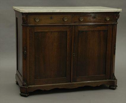 Appraisal: William IV Marble-Top Rosewood Chiffoniere x x in