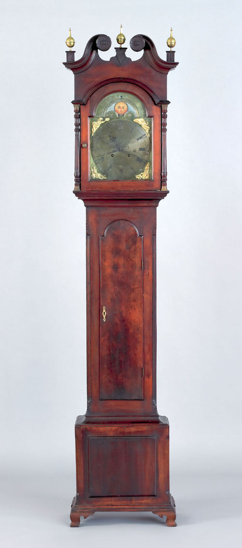 Appraisal: Bucks County Pennsylvania Chippendale walnut tall case clock ca the