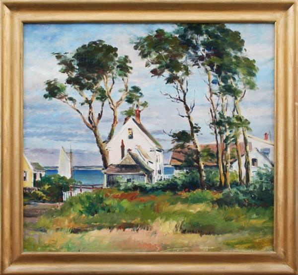 Appraisal: GOOD ROCKPORT SCHOOL IMPRESSIONIST LANDSCAPE WITH COTTAGES ON THE BAY