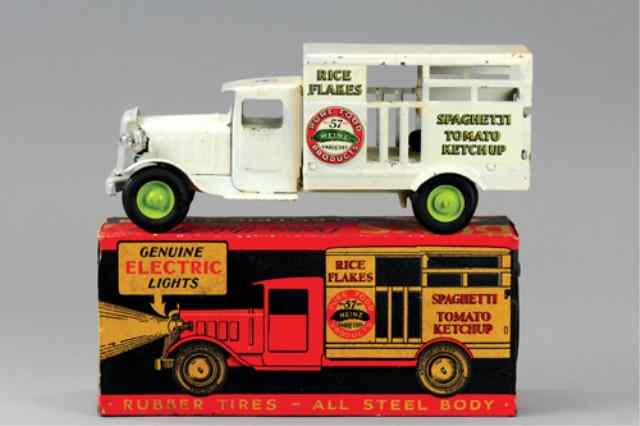 Appraisal: METALCRAFT BOXED HEINZ DELIVERY TRUCK Pressed steel classic stake van