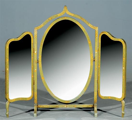 Appraisal: Victorian chinoiserie dresser mirror late th century shaped trestle frame