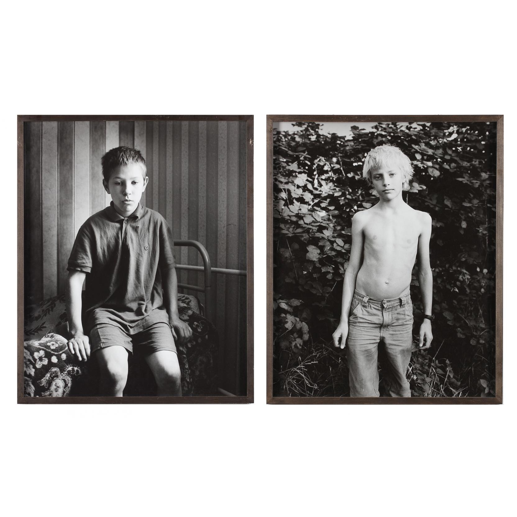 Appraisal: Ingar Krauss German b Two Portraits of Children gelatin silver