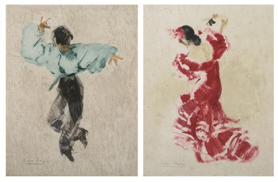 Appraisal: ROC RIERA ROJAS Spanish - DANCERS TWO WORKS each signed