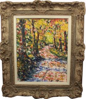 Appraisal: John Bass th C American NY Autumn Scene John Bass