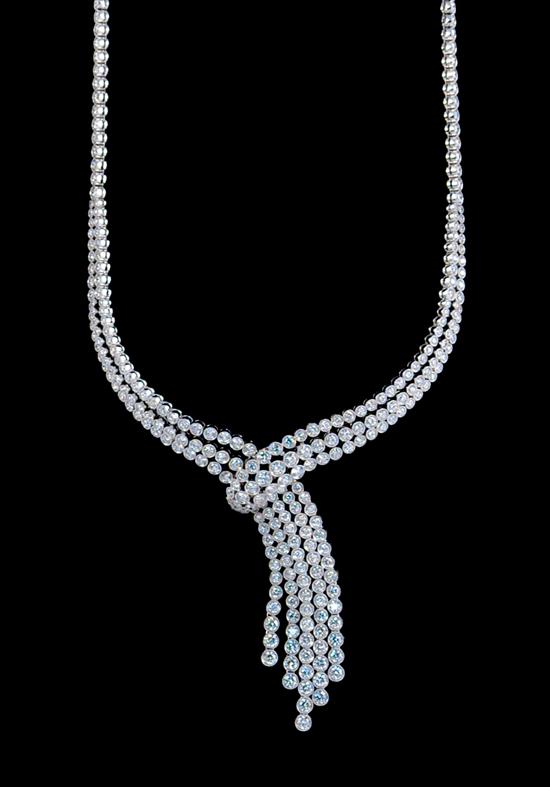 Appraisal: Diamond lariat necklace round brilliant-cut diamonds ctw color E-F clarity