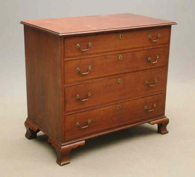 Appraisal: th c cherry Chippendale chest with ogee bracket base ''