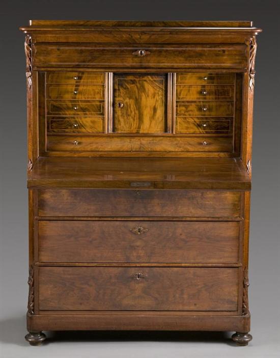 Appraisal: SECRETAIRE A ABATTANT SECRETARY Continental nd quarter- th century mahogany