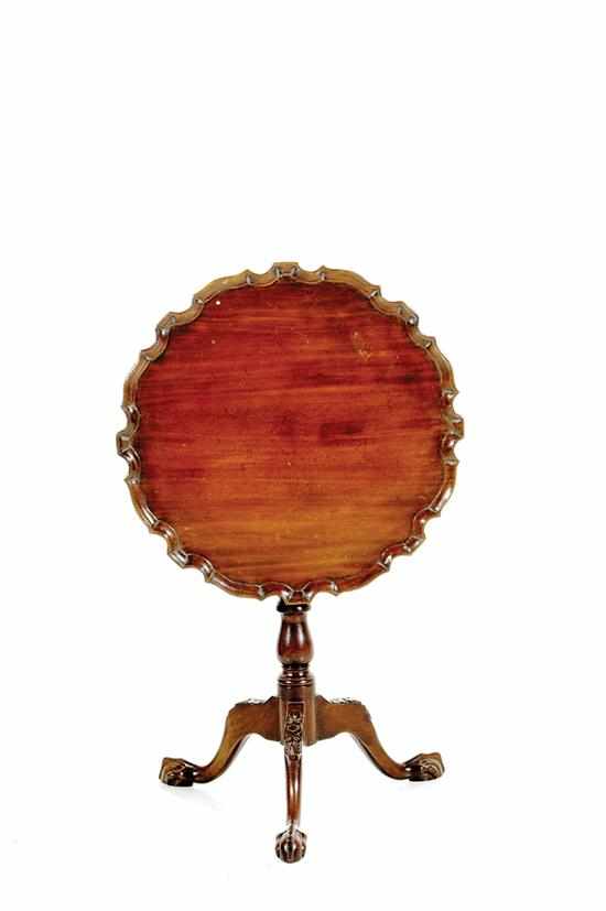 Appraisal: English Chippendale style mahogany tilt-top table th century shaped circular