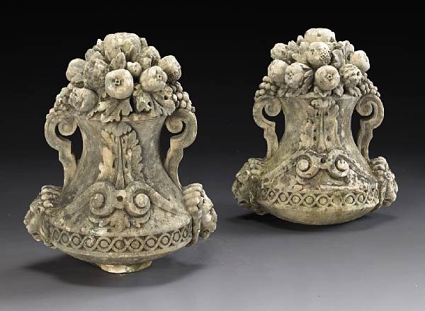 Appraisal: early th century Aix-en-Provence Each carved in the form of