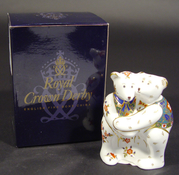 Appraisal: Royal Crown Derby bearhug paperweight printed factory mark to the