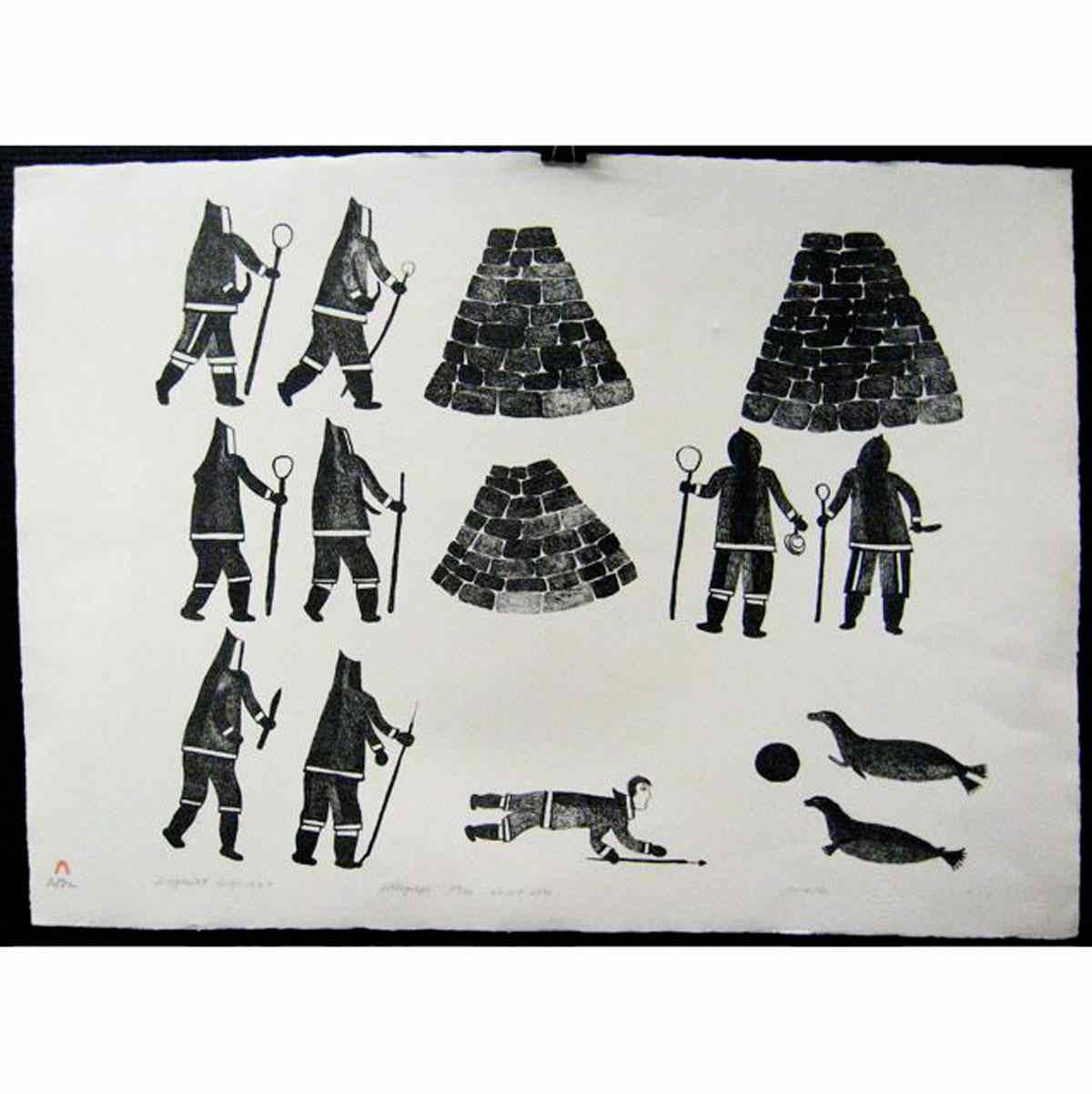 Appraisal: JAMASIE TEEVEE INUIT - TIRIGANIAT QRGIRIAGIT LITHOGRAPH SIGNED TITLED AND