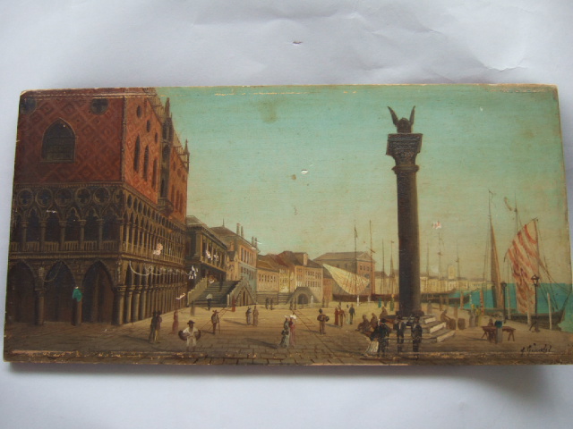 Appraisal: J Giudel th century Riva Schiavoni Venice oil on panel