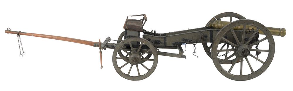 Appraisal: French Model Field Cannon with Limber made of iron and