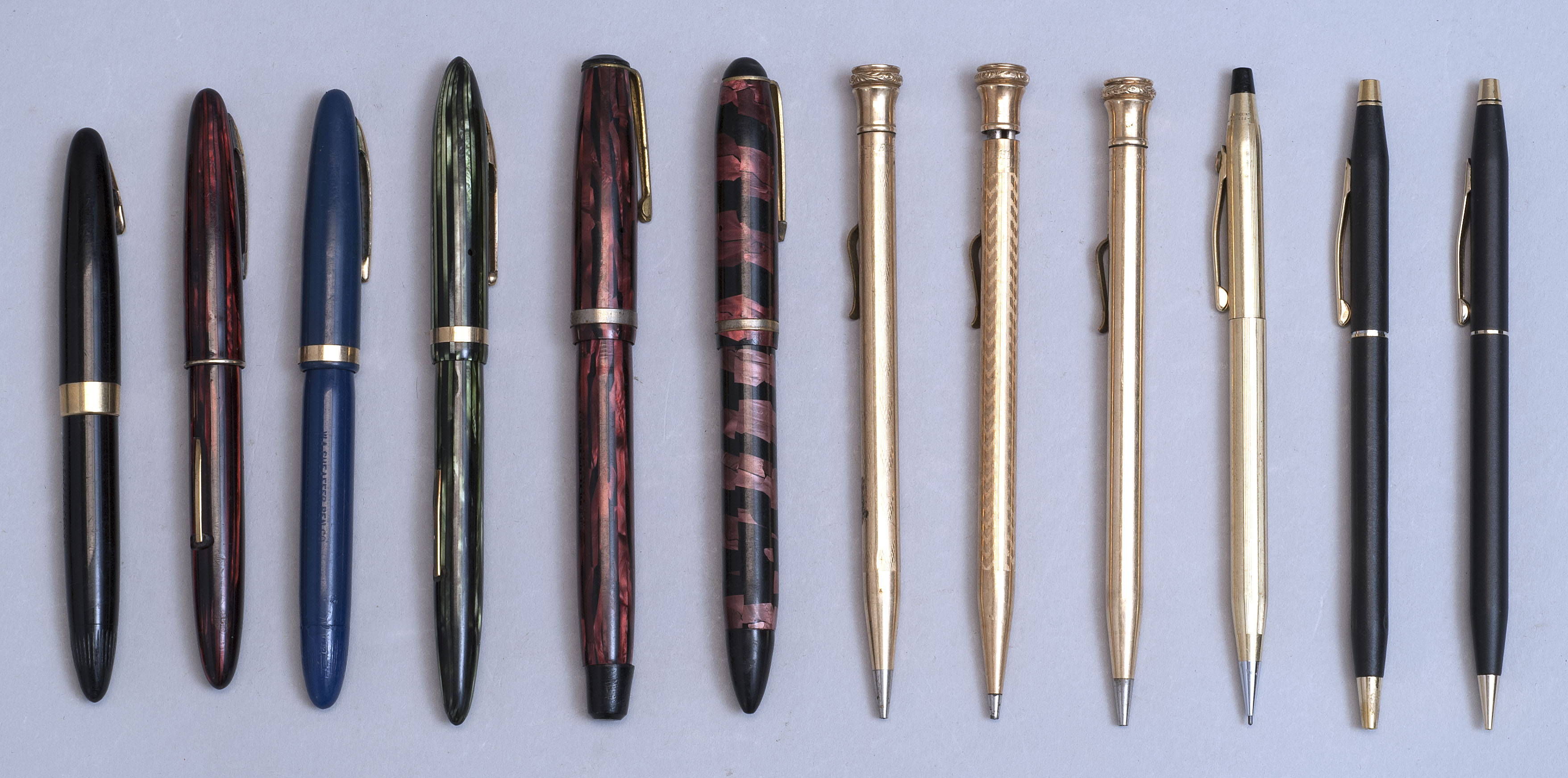 Appraisal: COLLECTION OF TWELVE PENCILS AND PENS Includes three gold-plated mechanical