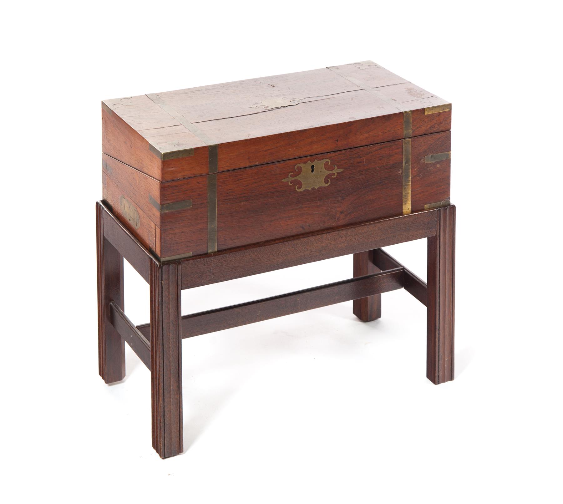 Appraisal: LAP DESK WITH CONTEMPORARY BASE American mid th century mahogany