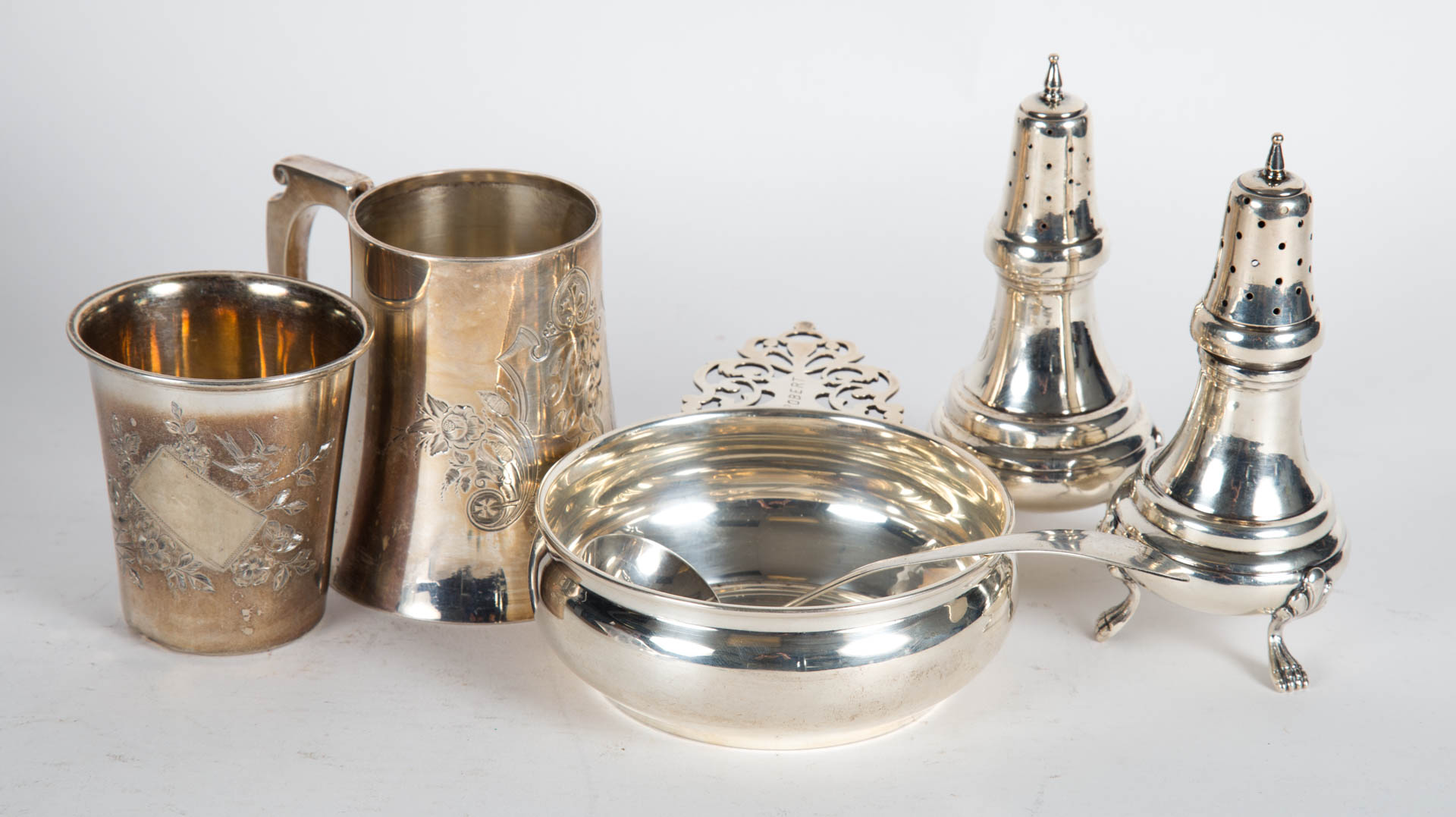 Appraisal: American Continental silver table articles including Schofield salt pepper shakers