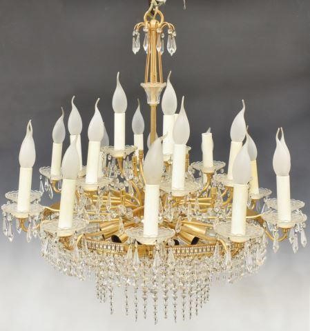 Appraisal: French gilt metal and crystal -light chandelier th c having