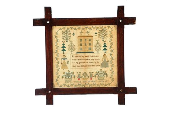 Appraisal: SAMPLER Maria Whitts American or English silk on linen Precisely