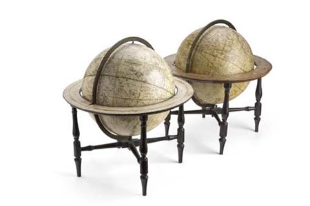 Appraisal: A pair of Regency celestial and terrestrial library table globes