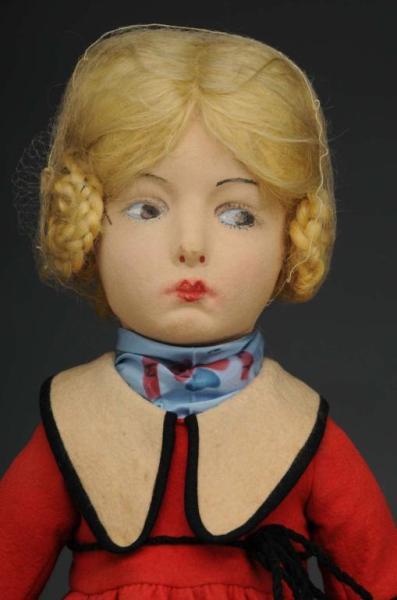 Appraisal: All Felt Lenci-Type Girl Description Italy Ca Molded felt face