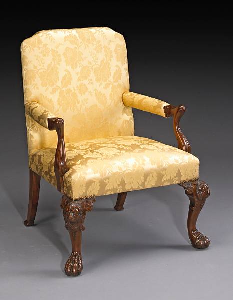 Appraisal: A George II mahogany library chair mid th century The