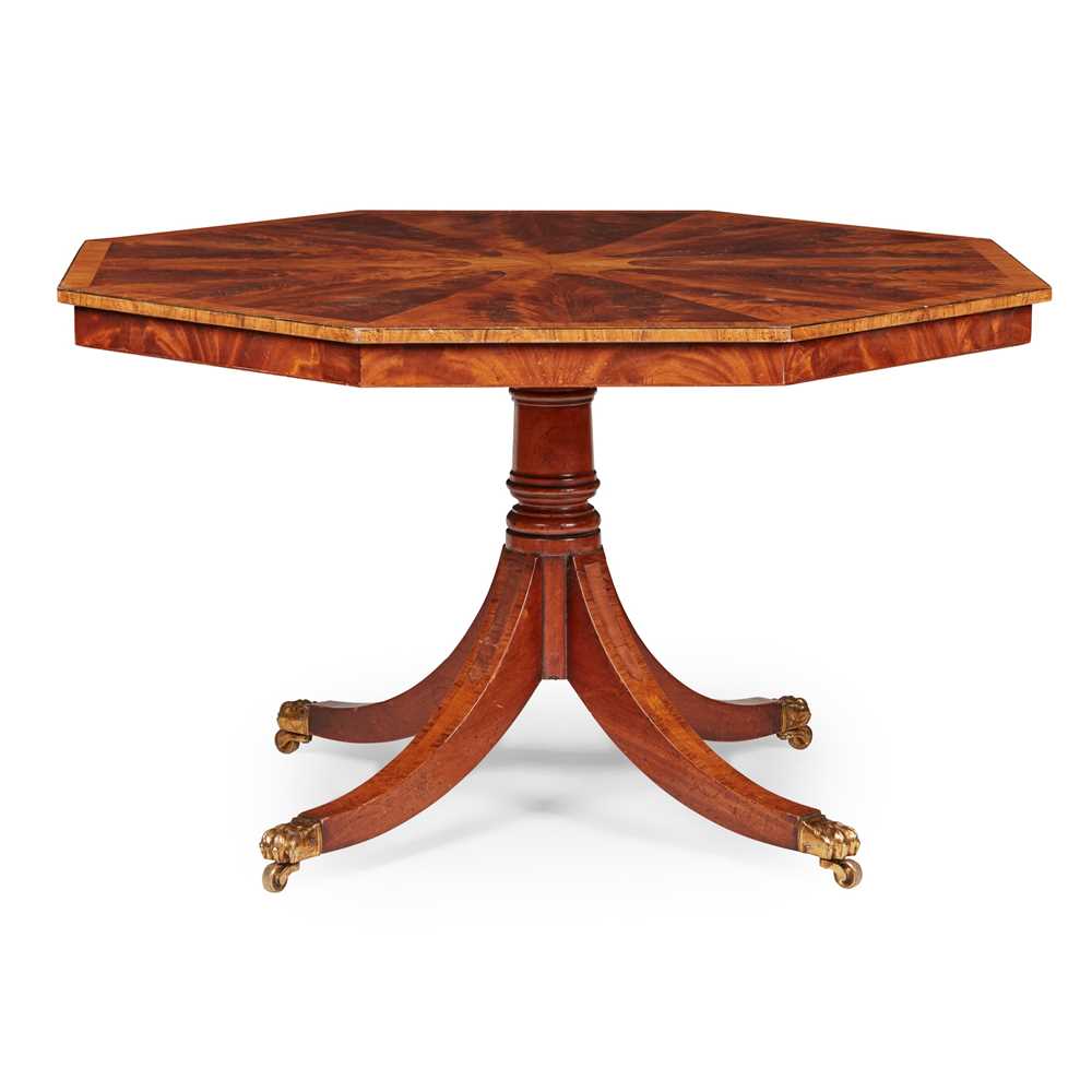 Appraisal: REGENCY STYLE MAHOGANY OCTAGONAL CENTRE TABLE LATE TH CENTURY the