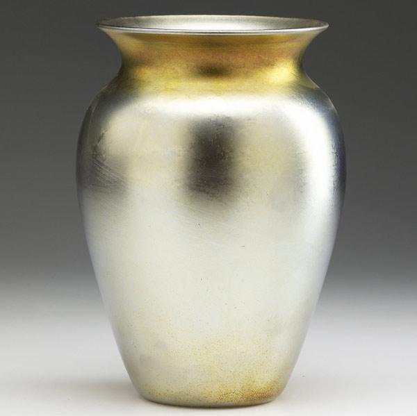 Appraisal: Durand art glass vase in iridescent gold early th C