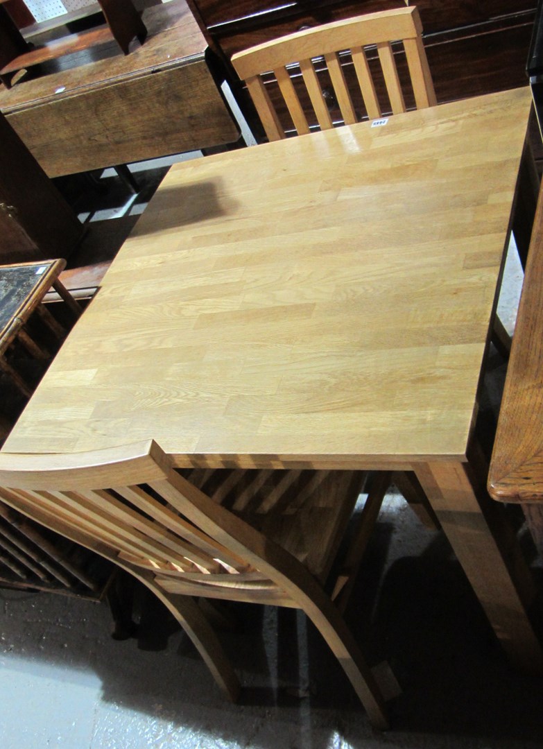 Appraisal: A th century pine table with two chairs