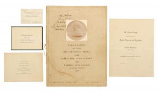 Appraisal: Rare Edison Mellon Ford Autographed Ephemera Collection of four pieces