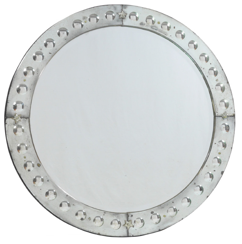 Appraisal: ROUND VENETIAN STYLE MIRROR Contemporary with an antiqued appearance bull's-eye