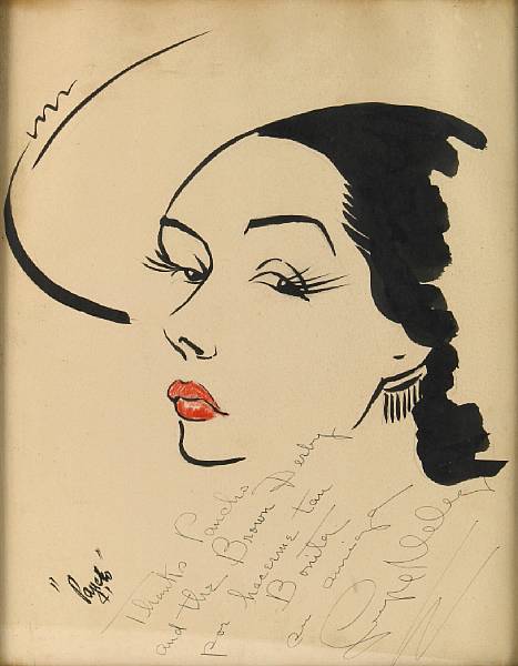 Appraisal: A large collection of actress signed caricatures from The Brown