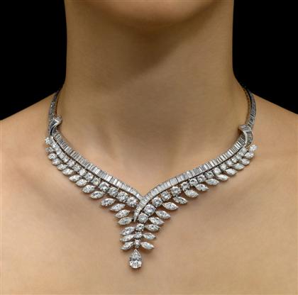 Appraisal: Lady's impressive platinum and diamond necklacemid twentieth century