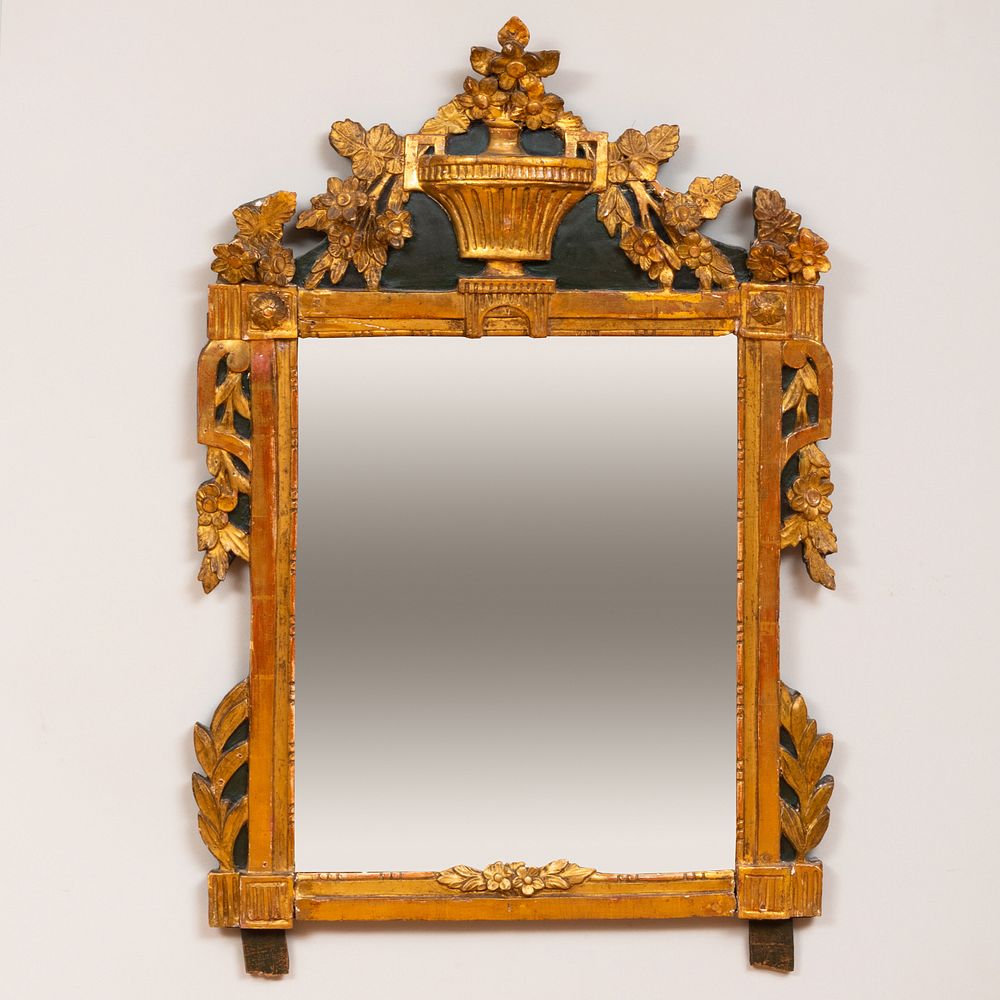 Appraisal: Louis XVI Provincial Painted and Parcel-Gilt Mirror x in