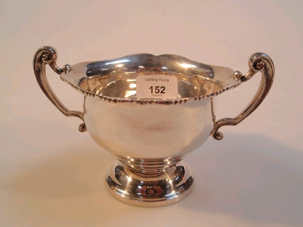 Appraisal: A George V silver two-handled sugar bowl by Manoah Rhodes